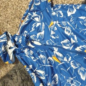 Blue butterfly adidas zipup